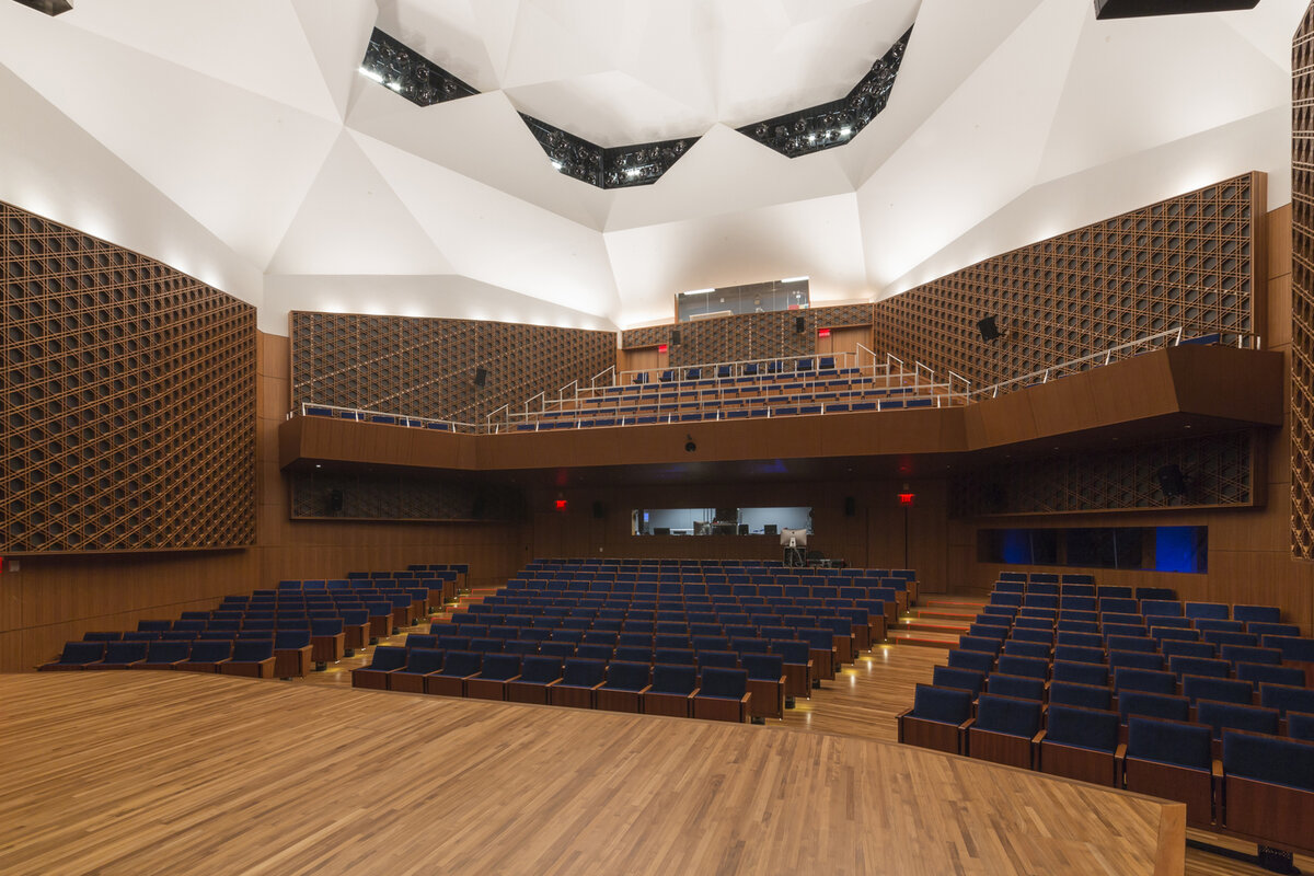 Aga Khan Museum auditorium seating and stage detail