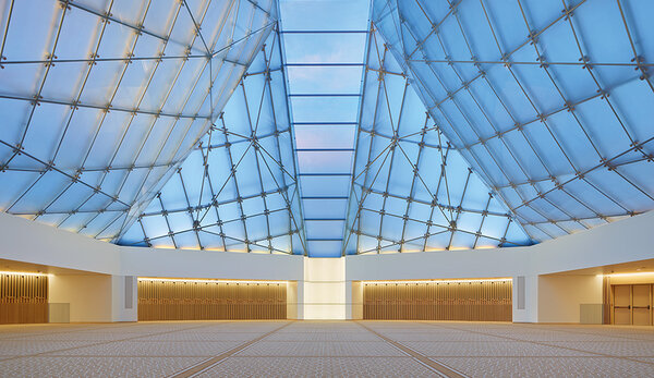Ismaili Centre Toronto prayer hall, glass dome interior
