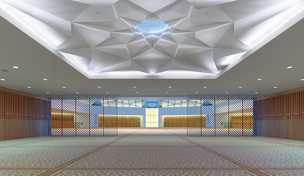 Ismaili Centre Toronto anteroom with muqarnas ceiling