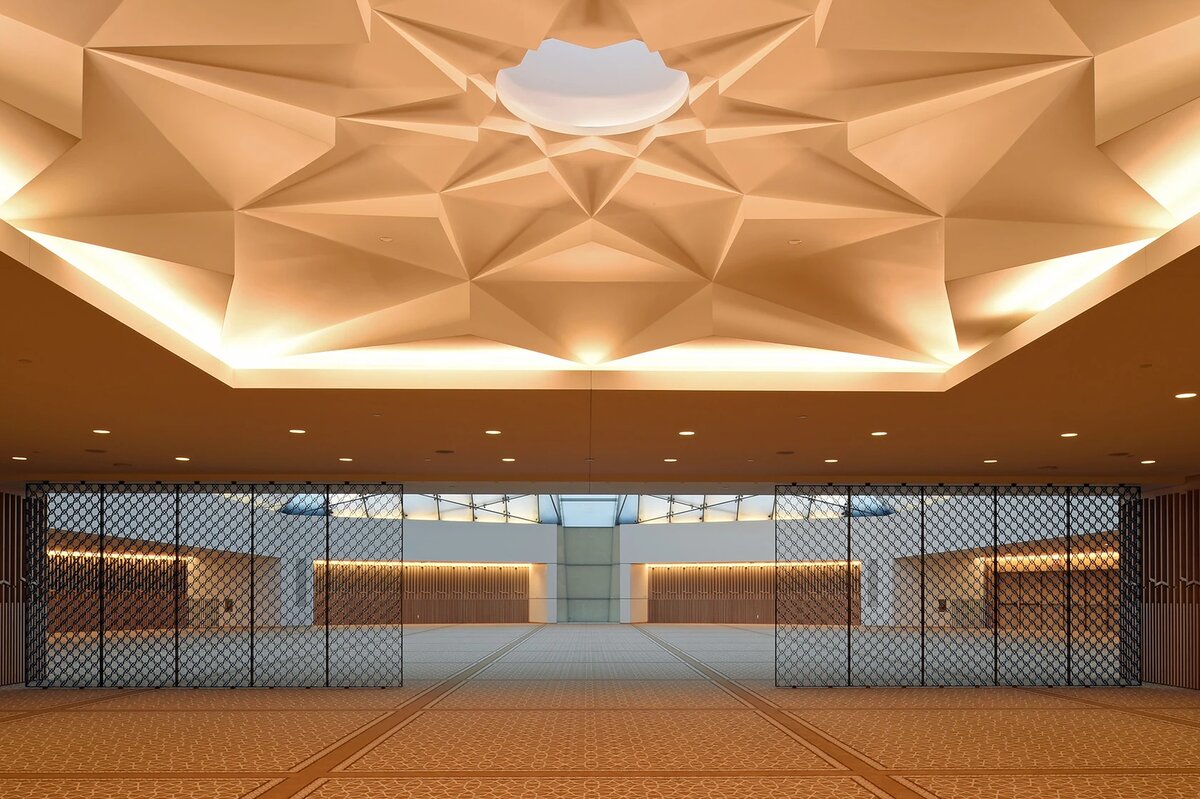 Ismaili Centre Toronto prayer hall with geometric patterns